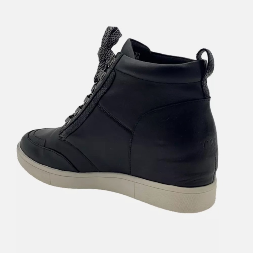 Vionic•Size 8.5•Jordy Black Leather Booties•High Top Styling~Walks like a Wedge! - Picture 6 of 14